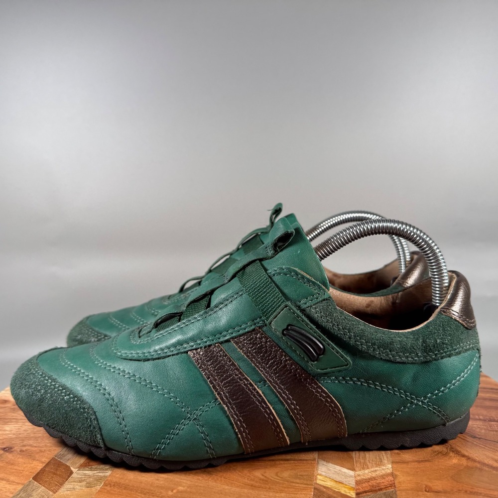 Palladium Womens Green Leather Low Top Sneakers Striped EU 41 US 10 - Picture 3 of 8
